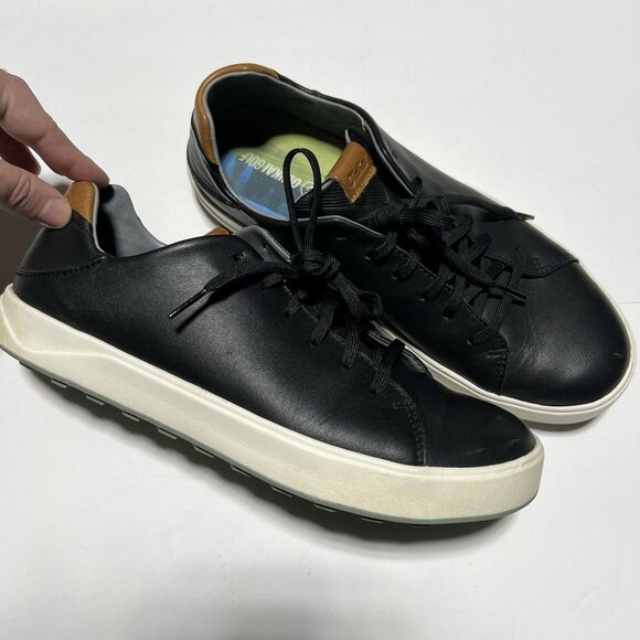 OluKai Mens Wai'alae Golf Shoes Size 10 Black - Picture 2 of 6